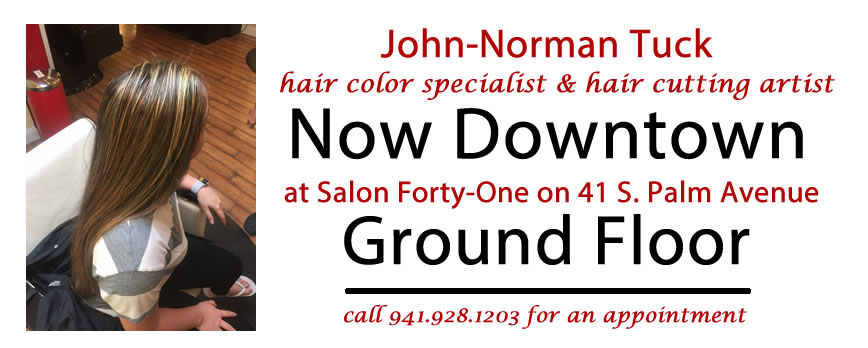 John-Norman Tuck, Sarasota hair color specialist and hair cutting artist now at Salon Forty-One